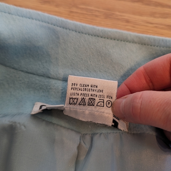 Vintage Women’s Light Blue Wool/Angora Coat Carlisle Size 8 Zip Front - Picture 8 of 16